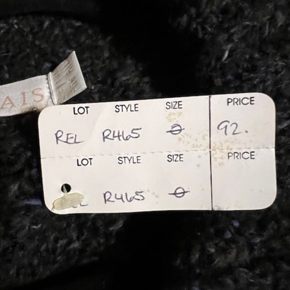 NWT Women's Relais  Vintage 90s Tweed Knit Cardigan Black/Blue/Tan One Size - Picture 7 of 7